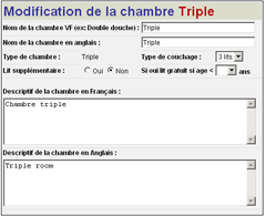 Gestion des chambres